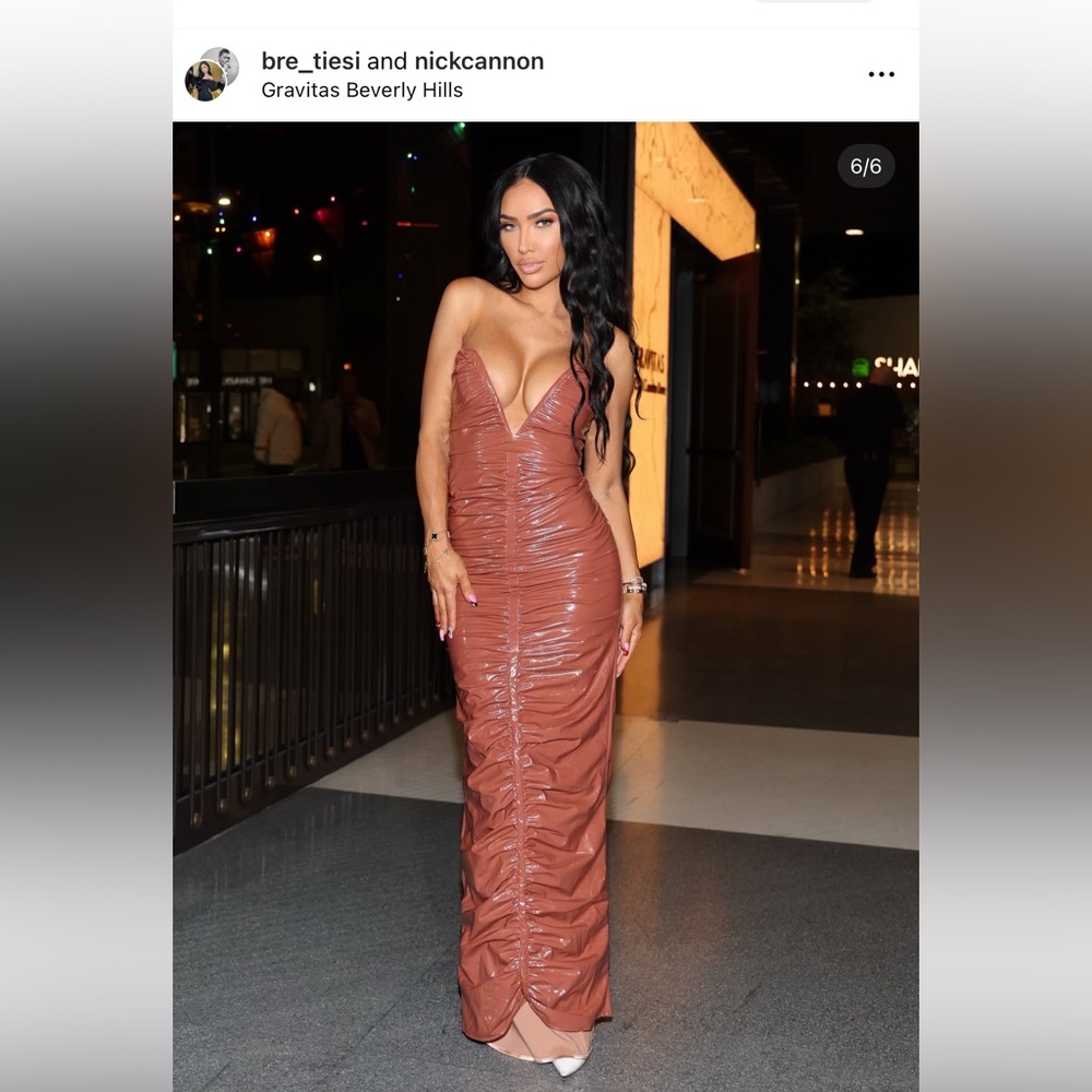 Tan pleather dress - Picture 3 of 4